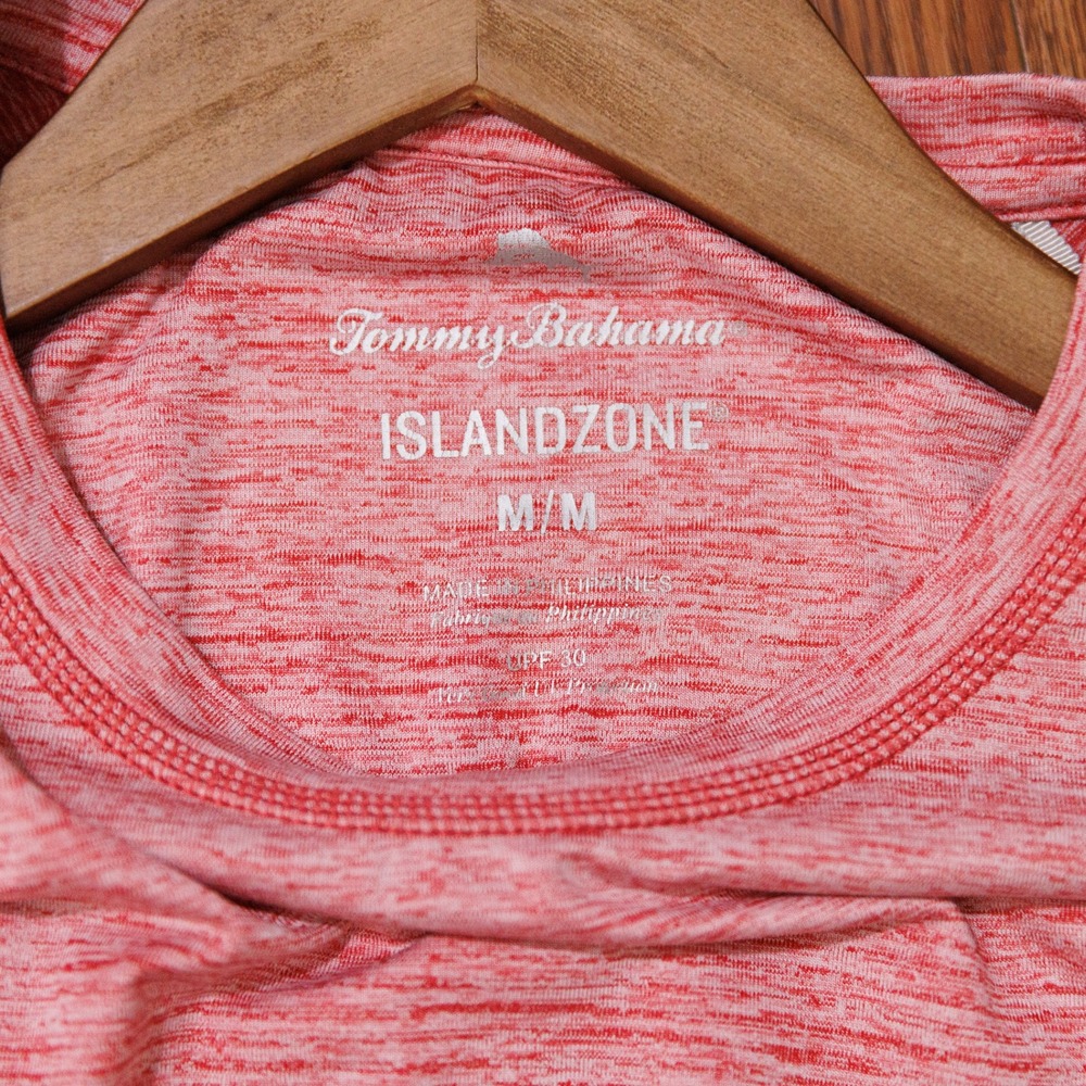 Tommy Bahama IslandZone Red Space Dye Ombre Long Sleeve Shirt Medium - Picture 5 of 10